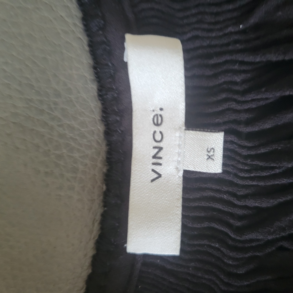 Vince Black Short Sleeve Poet Blouse with Tassle Ties - Picture 6 of 8